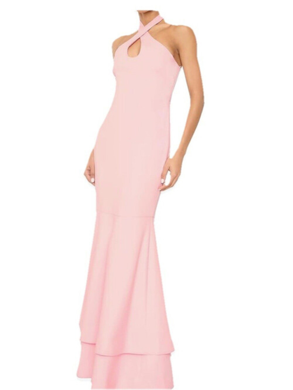 Likely Nia Mermaid Gown Maxi Sleeveless Keyhole Halter Neck Pink Elegant Size 0
